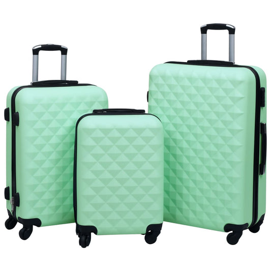 набор жестких чемоданов, 3 шт., ABS, мятно-зеленый