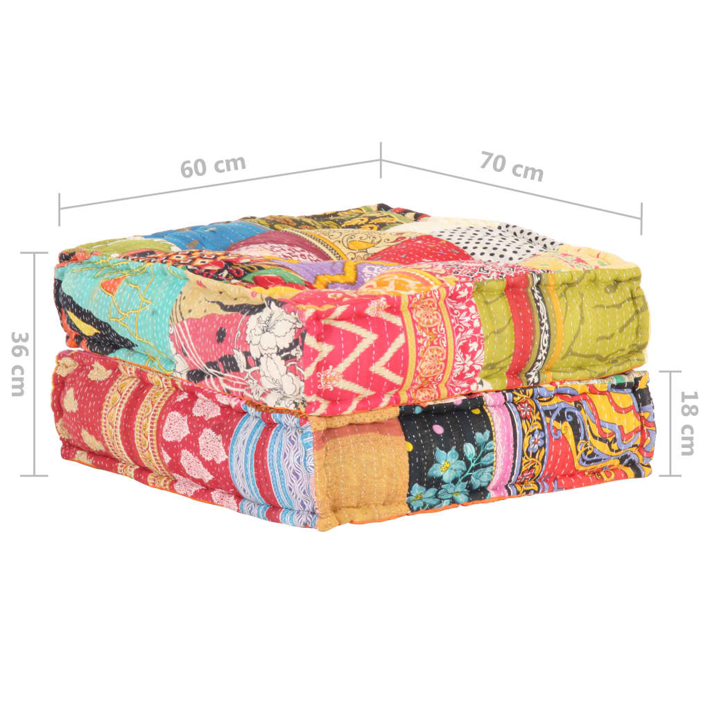 pouf, 60x70x36 cm, textile mosaic, fabric