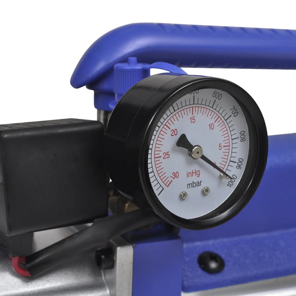 single stage vacuum pump, bidirectional manifold and gauge
