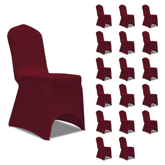 chair covers, 18 pcs., burgundy elastic fabric
