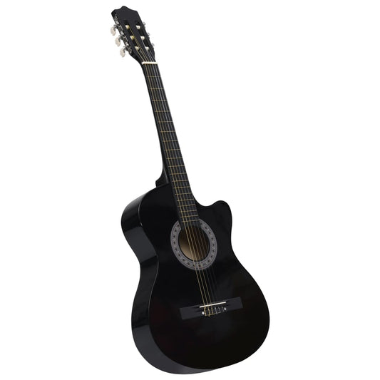 6-струнная классическая гитара в стиле вестерн, 38 дюймов, черная