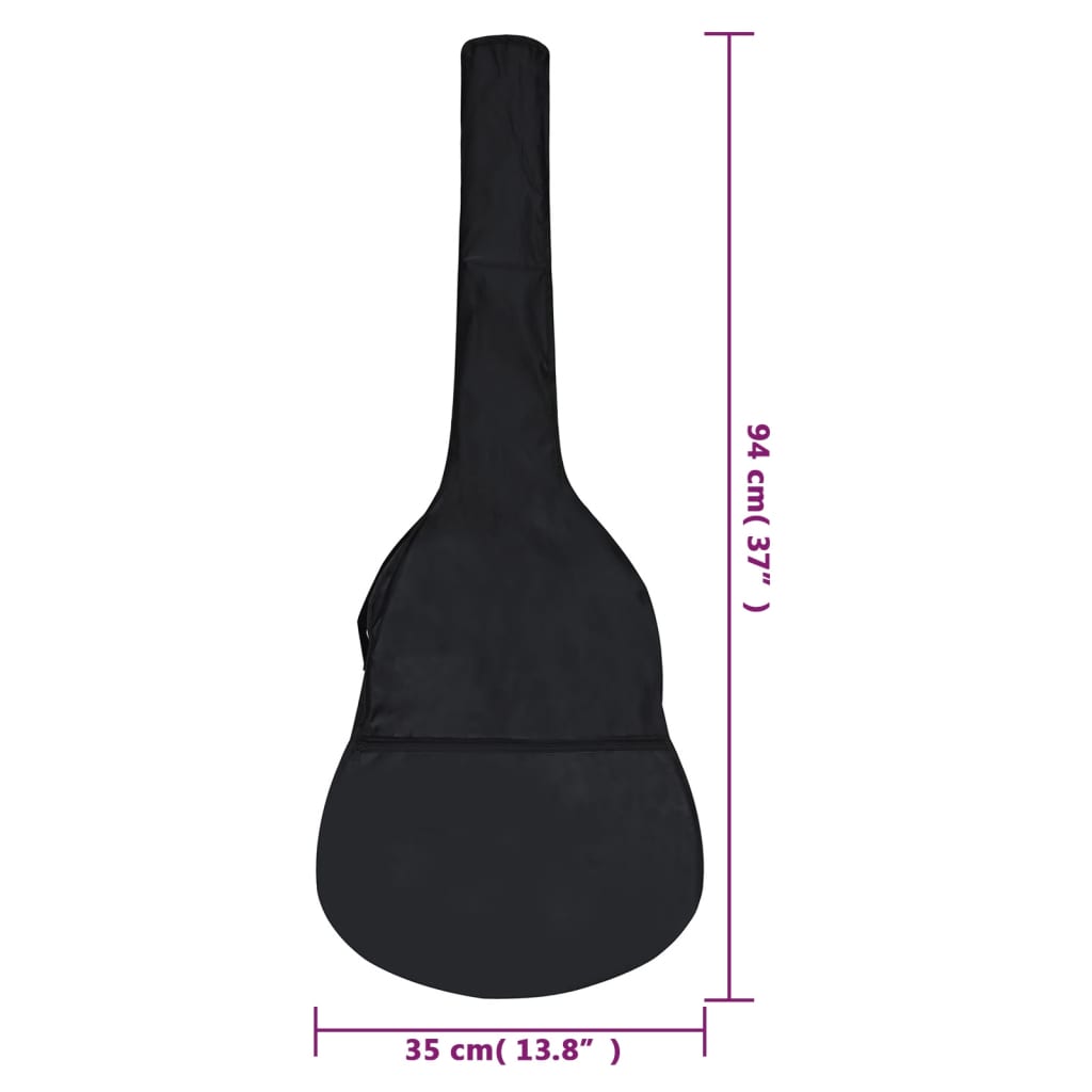 guitar bag for 1/2 classical guitar, black, 94x35 cm, fabric