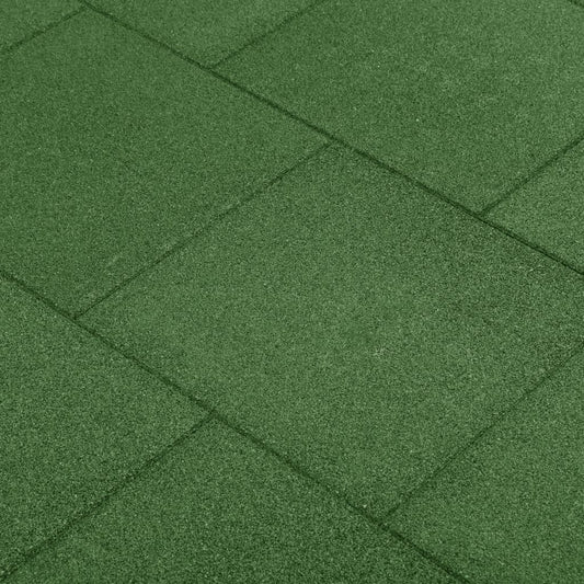 safety tiles, 24 pcs., green, 50x50x3 cm, rubber