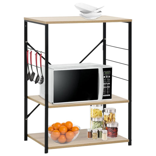 kitchen shelf, black, oak color, 60x39.6x79.5 cm