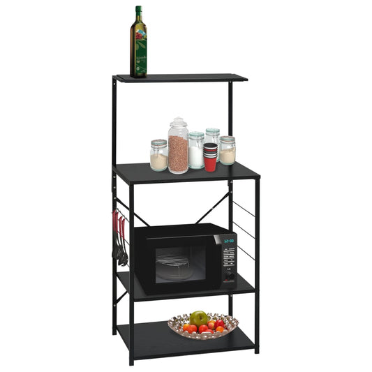kitchen shelf, black, 60x39.6x123 cm, chipboard