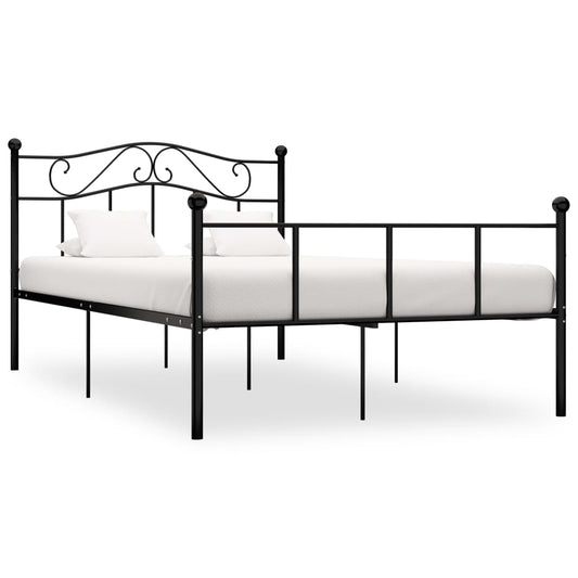 bed frame, black metal, 140x200 cm