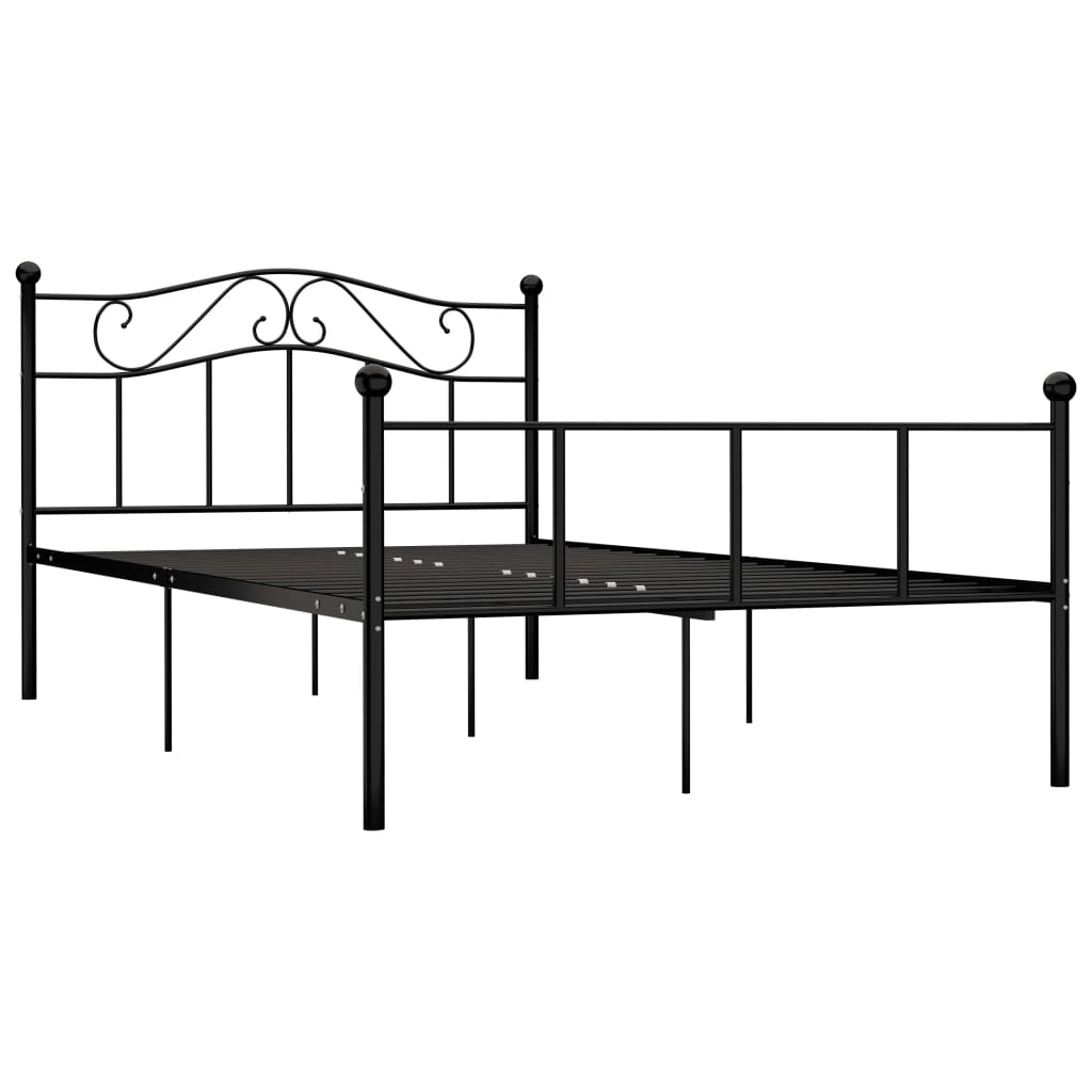 bed frame, black metal, 140x200 cm