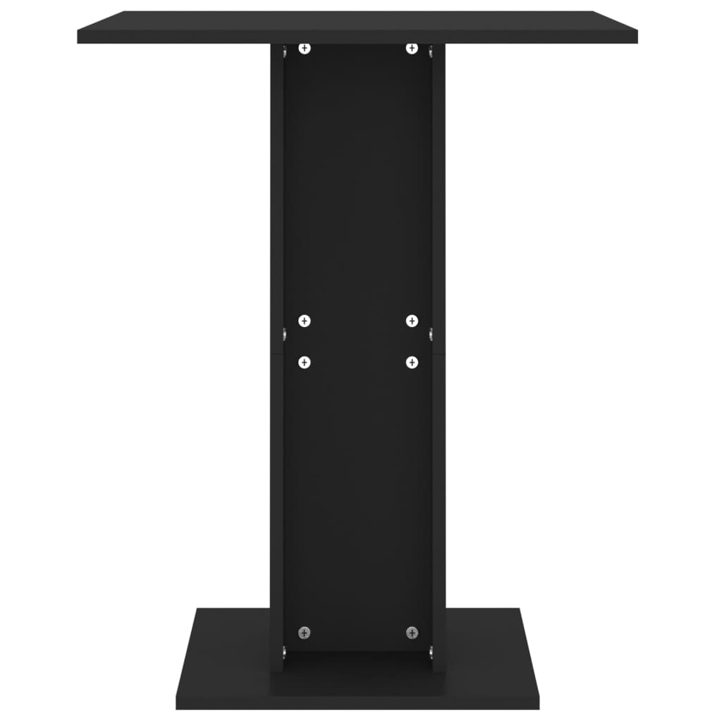 bistro galds, melns, 60x60x75 cm, kokskaidu plāksne
