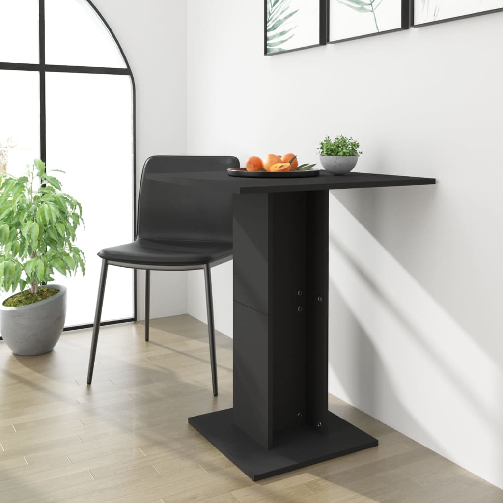 bistro galds, melns, 60x60x75 cm, kokskaidu plāksne