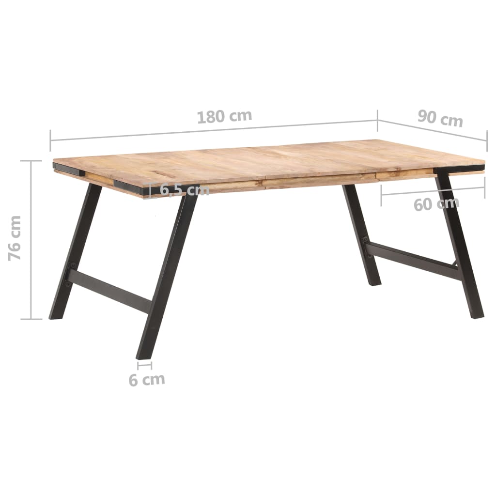 virtuves galds, 180x90x76 cm, mango masīvkoks
