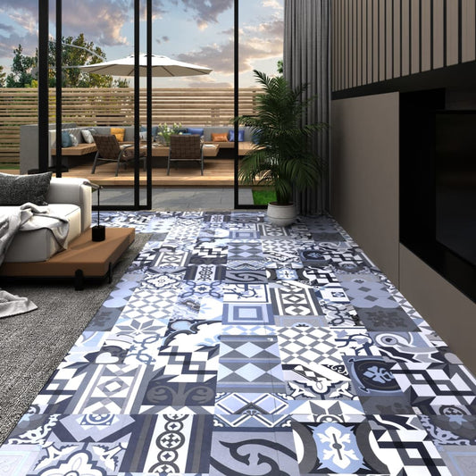 grīdas flīzes, pašlīmējošas, 5,11 m², krāsains raksts, PVC