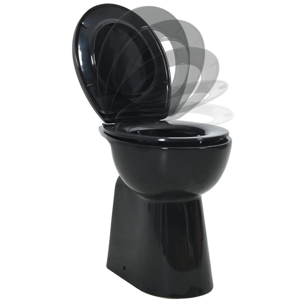 tualetes pods, ar lēnās aizvēršanās funkciju, melna keramika