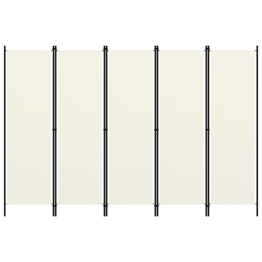 Комнатная штора из 5 панелей, кремово-белая, 250x180 см