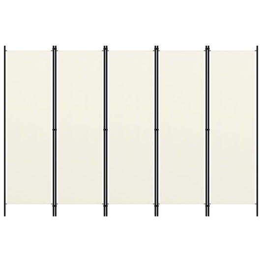 Комнатная штора из 5 панелей, кремово-белая, 250x180 см