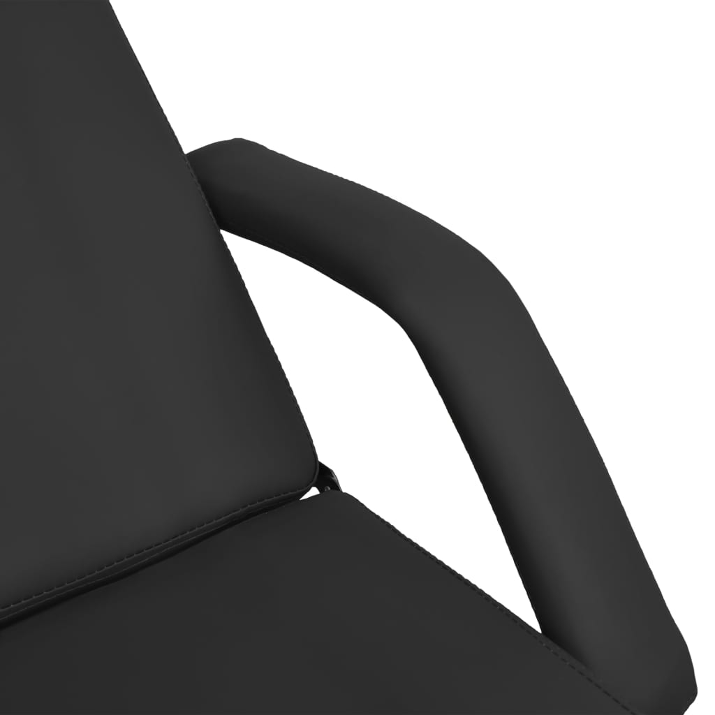 masāžas galds, melns, 180x62x(87-112) cm
