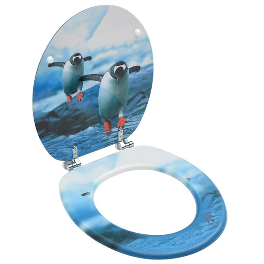 toilet seat with lid, MDF, penguin design