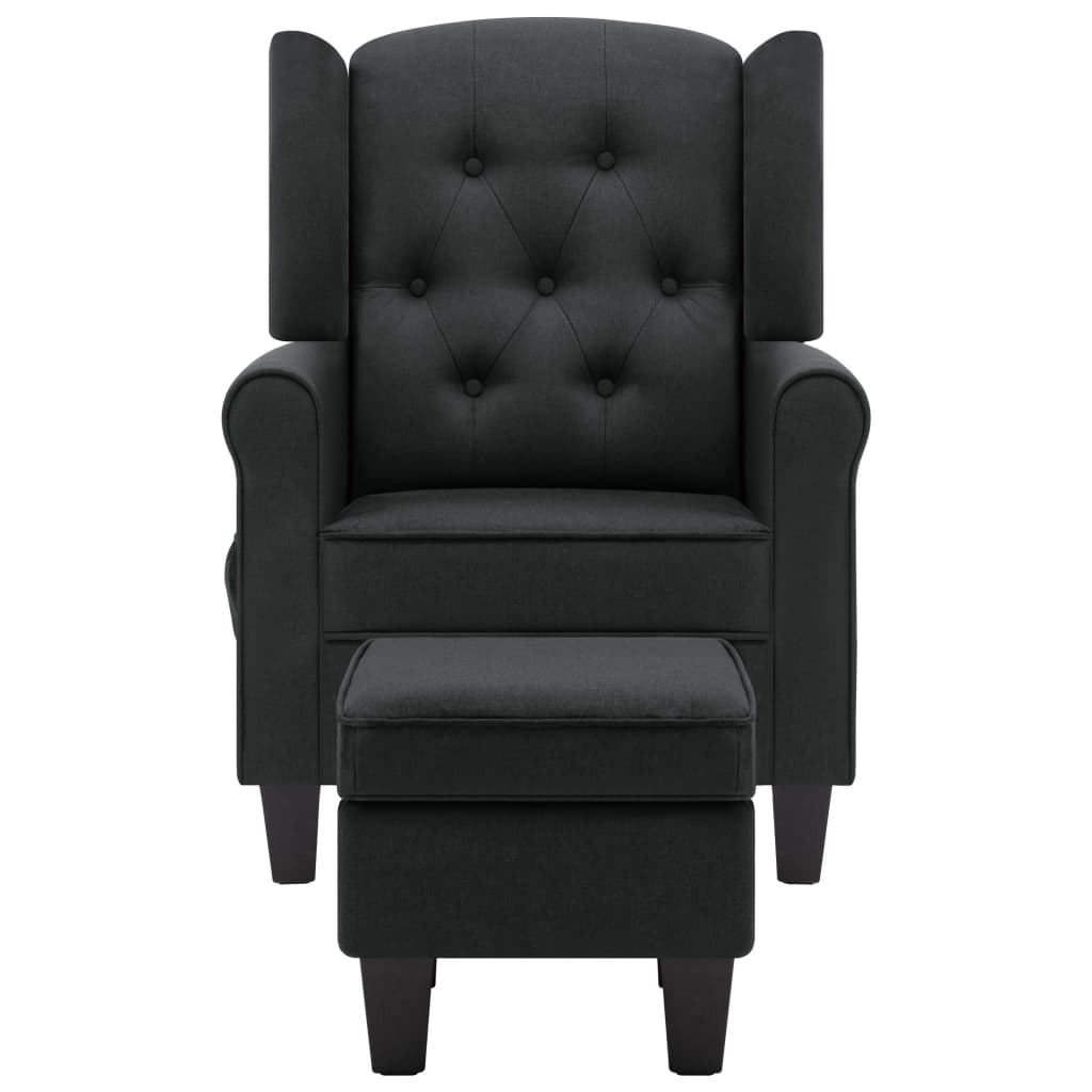 массажное кресло с подставкой для ног, темно-серая ткань