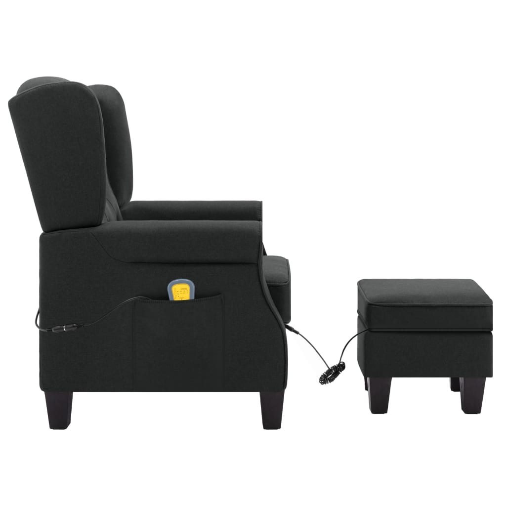 massage chair with footstool, dark gray fabric