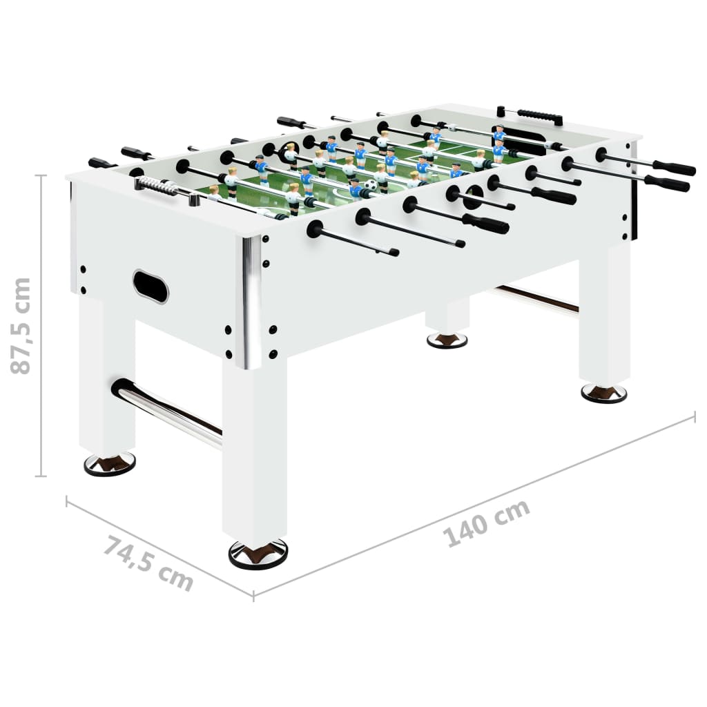 table football, 140x74,5x87,5 cm, 60 kg, steel, white