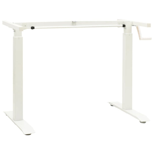 table frame, manually adjustable height, with hand crank, white