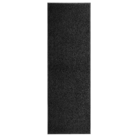 durvju paklājs, mazgājams, melns, 60x180 cm