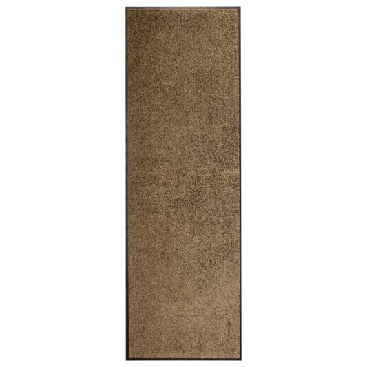 durvju paklājs, mazgājams, brūns, 60x180 cm