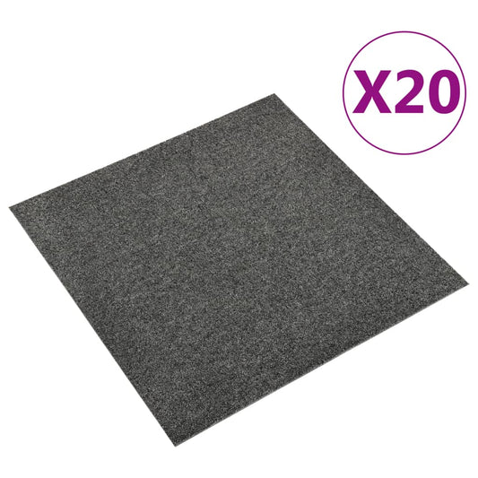 ковровая плитка, 20 шт., 5 м², 50x50 см, серый антрацит