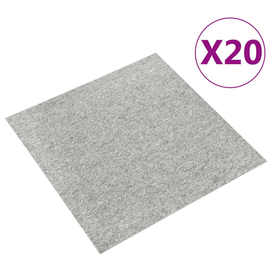 ковровая плитка, 20 шт., 5 м², 50x50 см, светло-серая