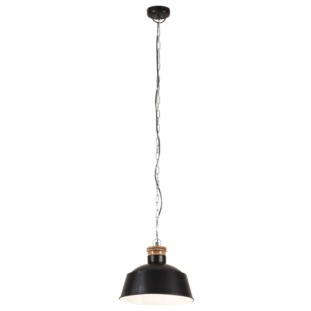 griestu lampa, industriāls dizains, melna, 32 cm, E27