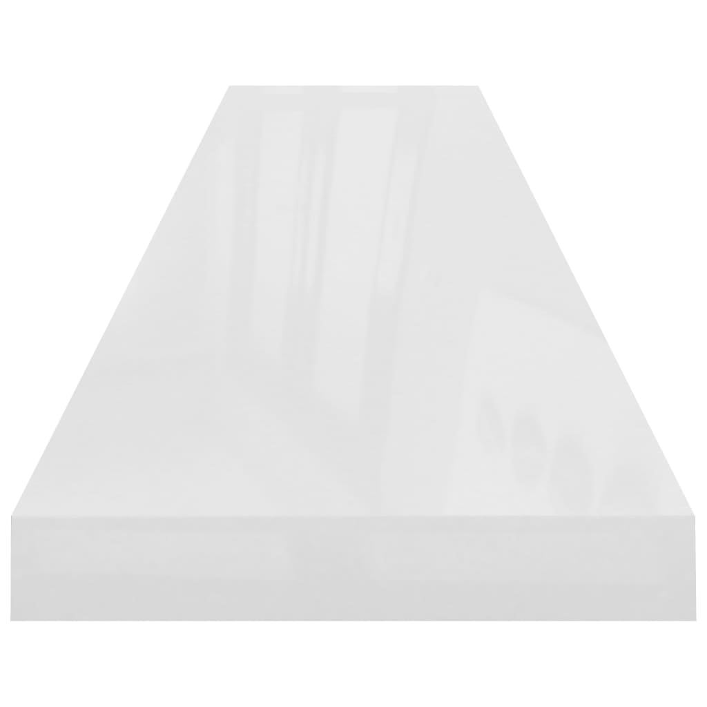 sienas plaukts, spīdīgi balts, 120x23,5x3,8 cm, MDF