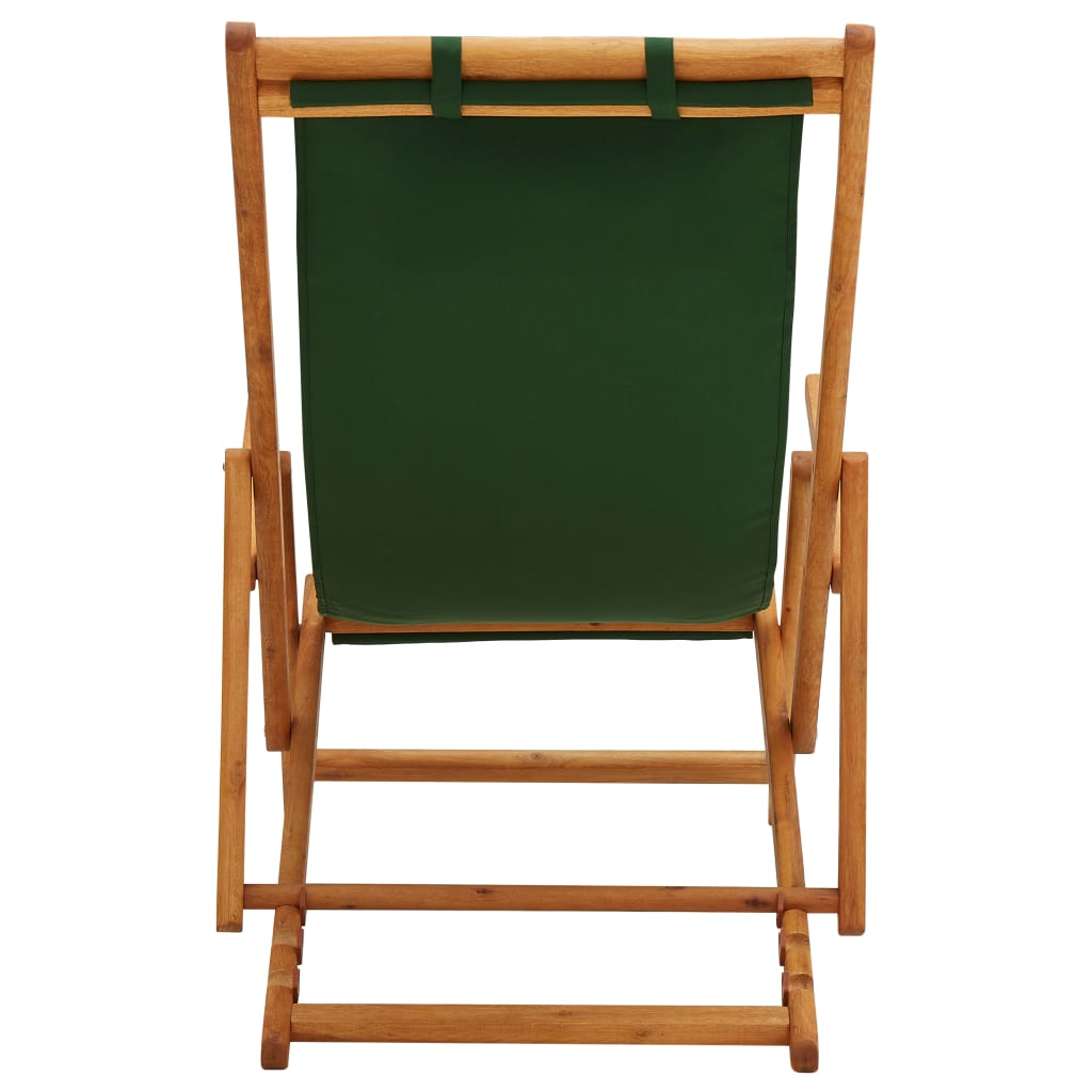 saliekams pludmales krēsls, eikalipta masīvkoks, zaļš audums