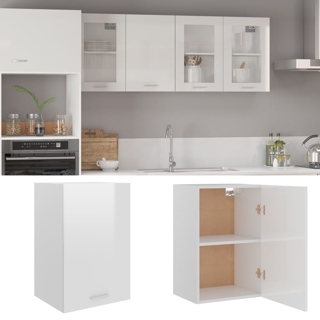 virtuves skapītis, spīdīgi balts, 39,5x31x60 cm, skaidu plāksne