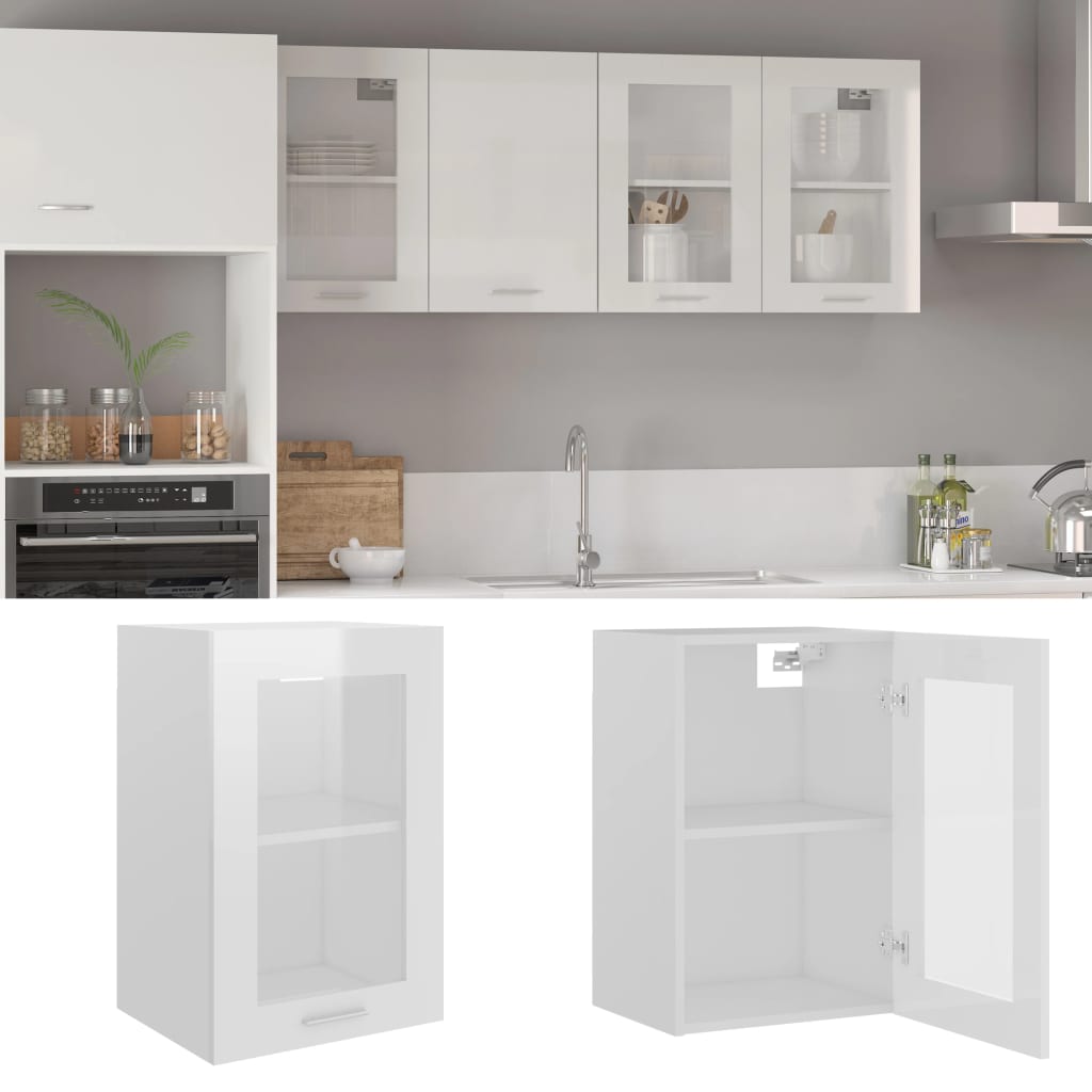 virtuves skapītis, spīdīgi balts, 40x31x60 cm, stikls
