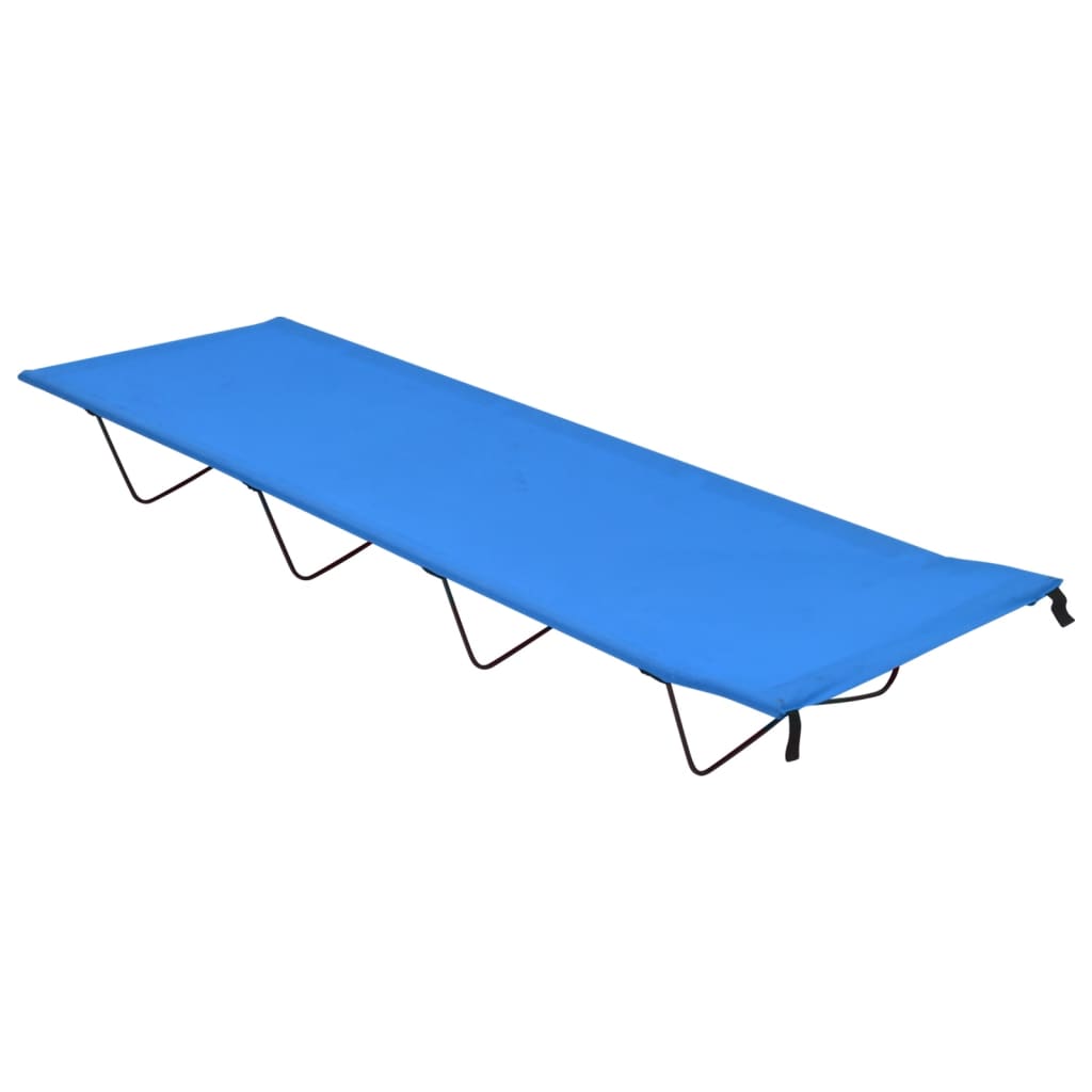 camping bed, 180x60x19 cm, blue oxford fabric, steel