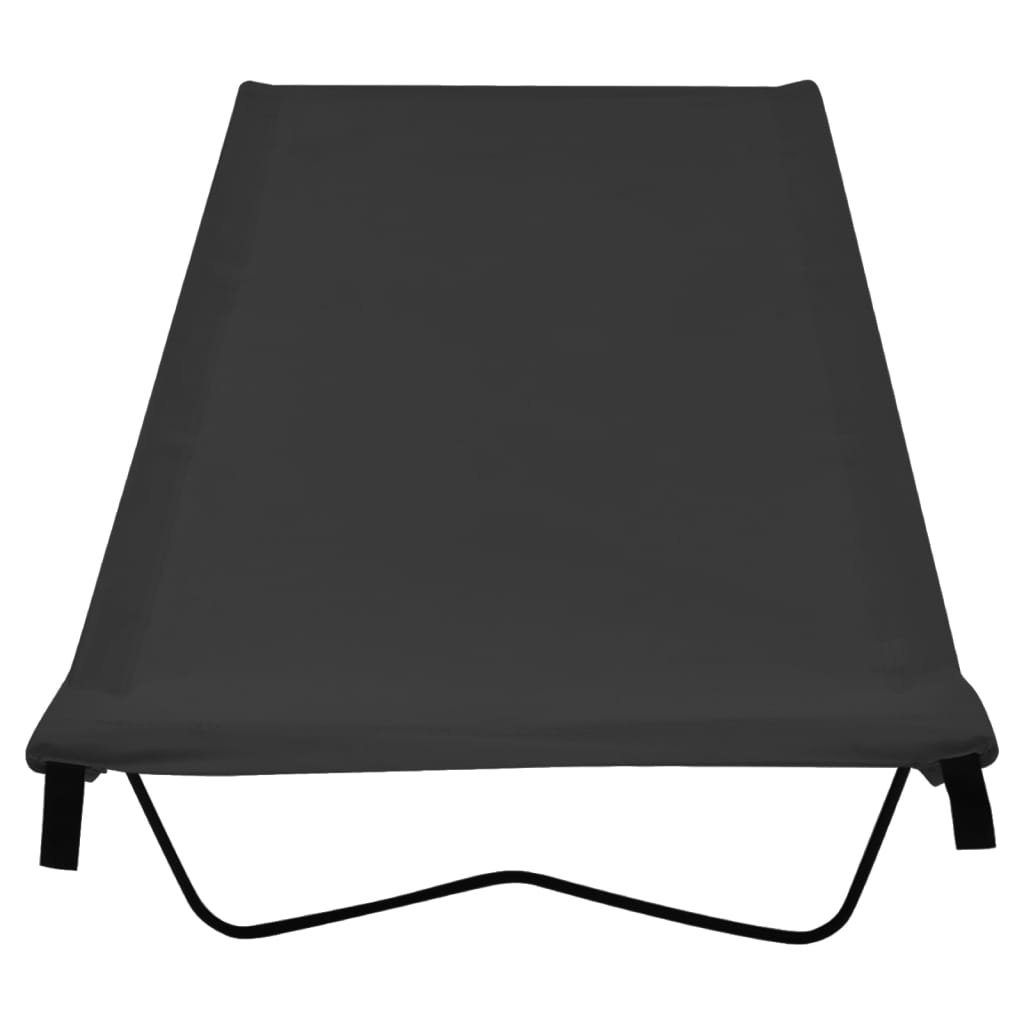 camping bed, 180x60x19 cm, black oxford fabric, steel