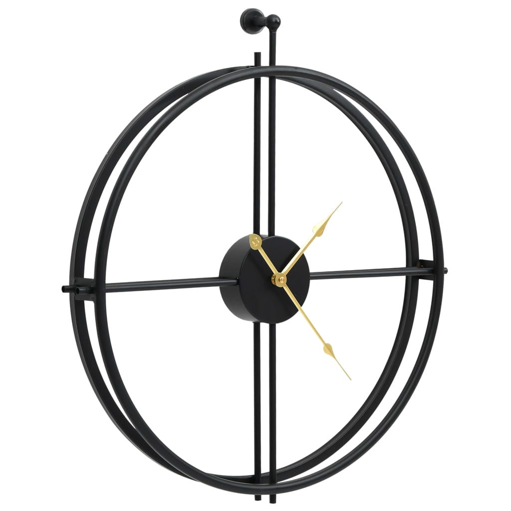 sienas pulkstenis, melns, 52 cm, dzelzs
