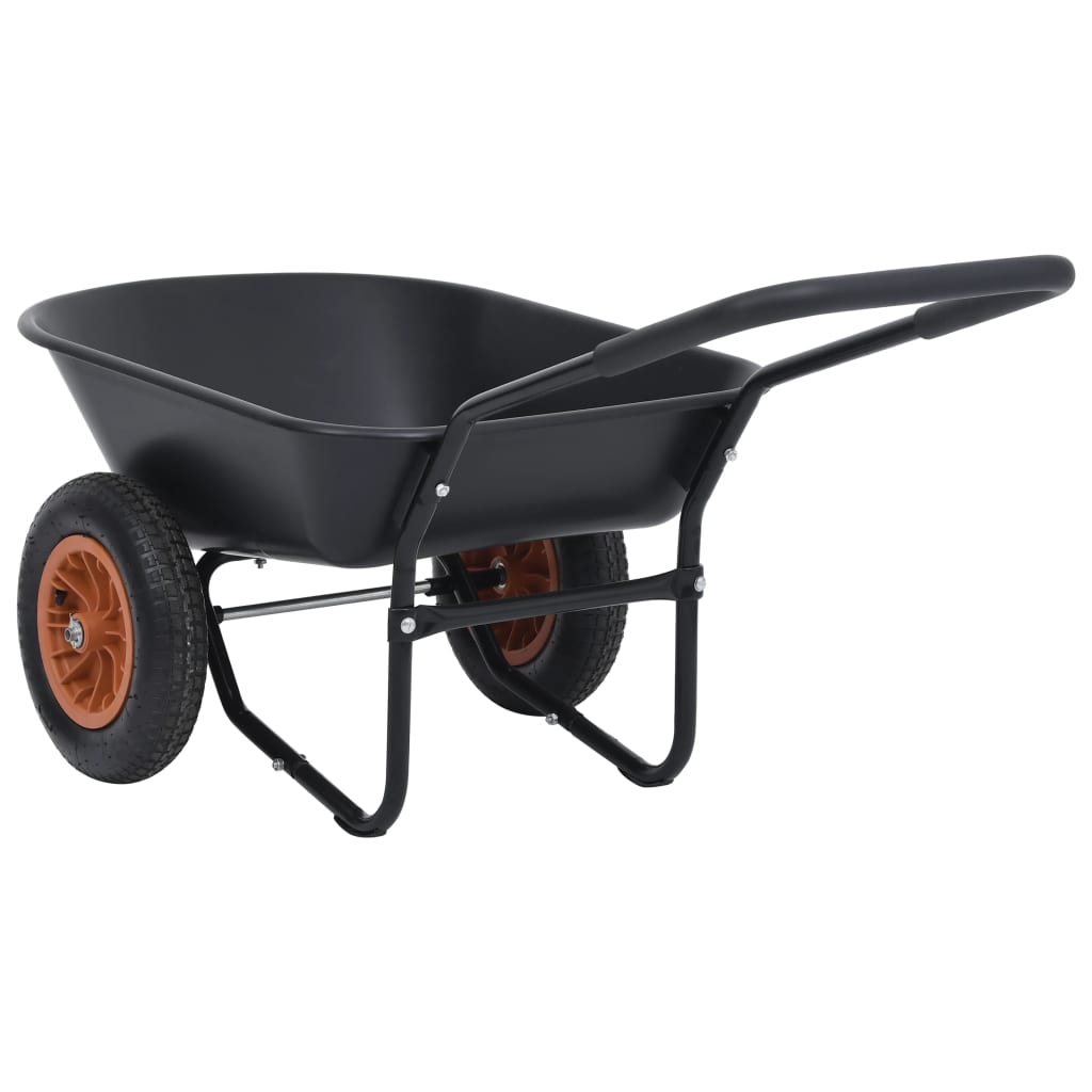 Wheelbarrow, black and orange, 78 L, 100 kg