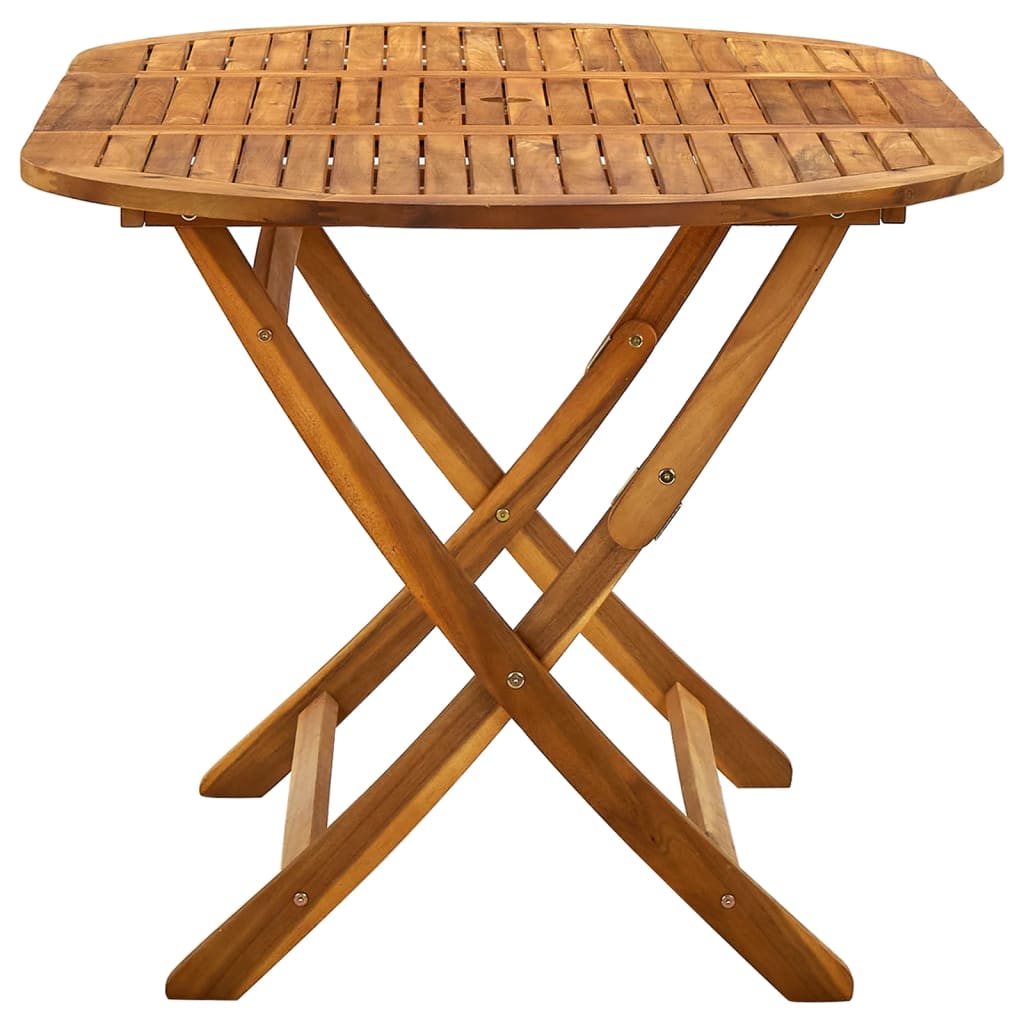 folding garden table, 160x85x75 cm, solid acacia wood