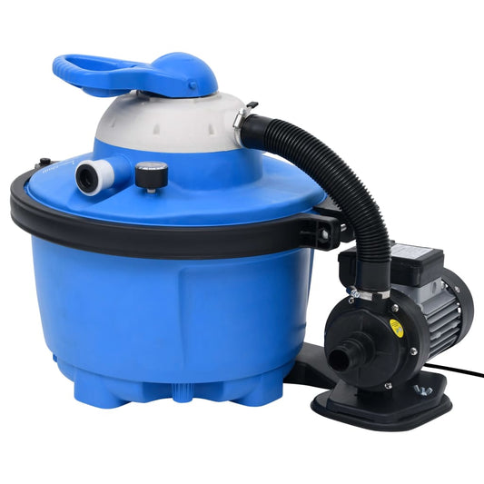 pump with sand filter, blue, black, 385x620x432mm, 200W, 25 L