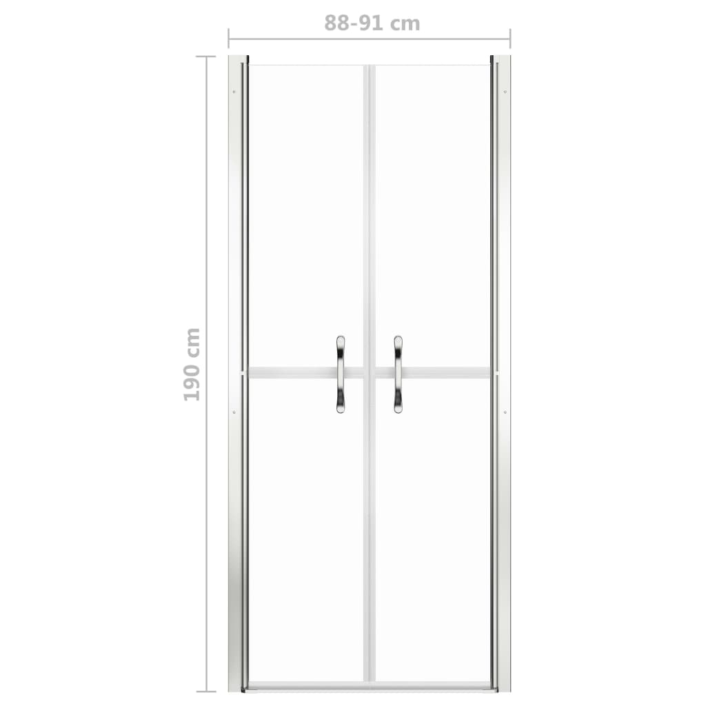 dušas durvis, 91x190 cm, ESG, caurspīdīgas