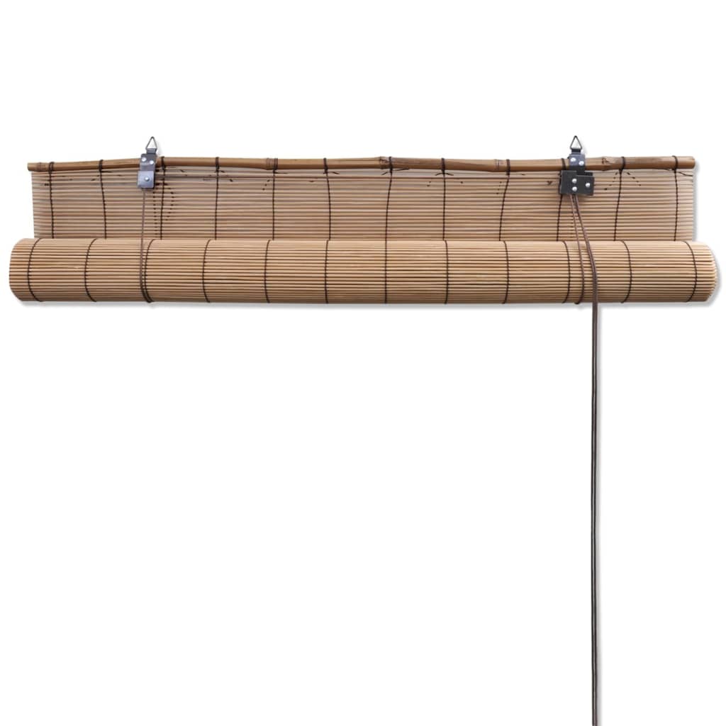 ruļļu žalūzijas, 2 gab., brūns bambuss, 80x160 cm