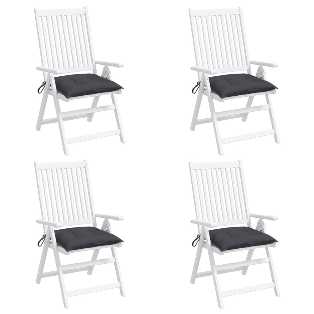 dārza krēslu spilveni, 4 gab., pelēki, 40x40x7 cm, audums