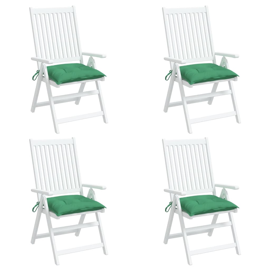 dārza krēslu spilveni, 4 gab., 40x40x7 cm, zaļi