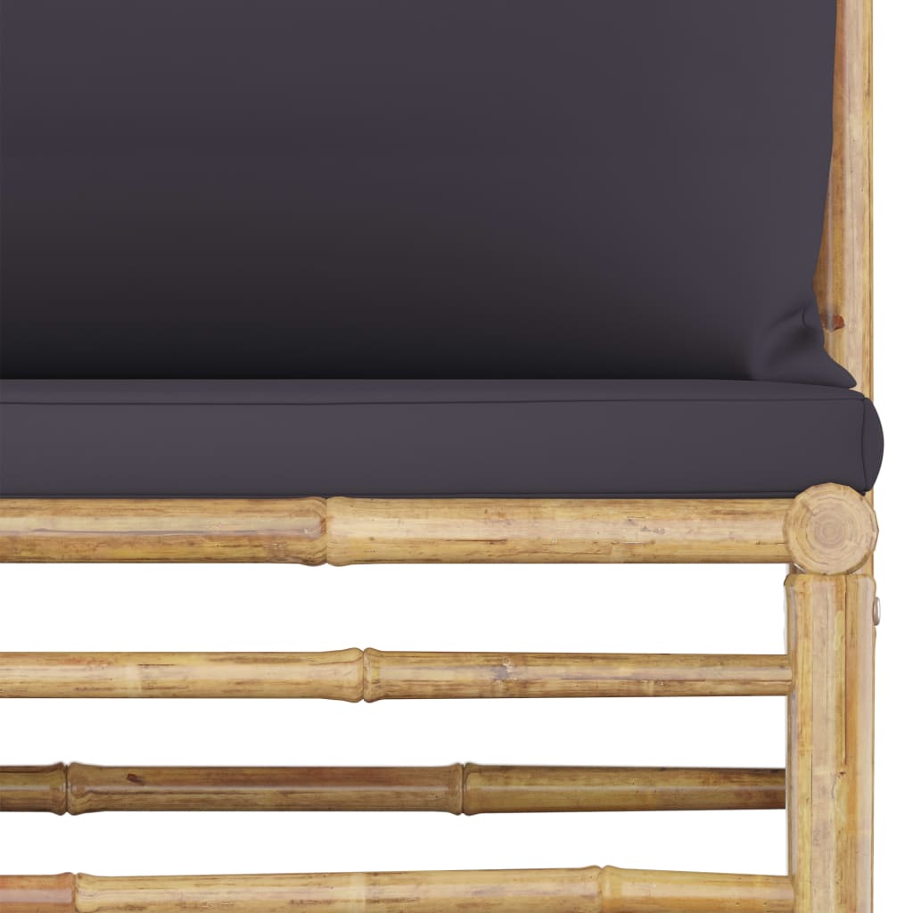 10-piece garden furniture set with mattresses, bamboo