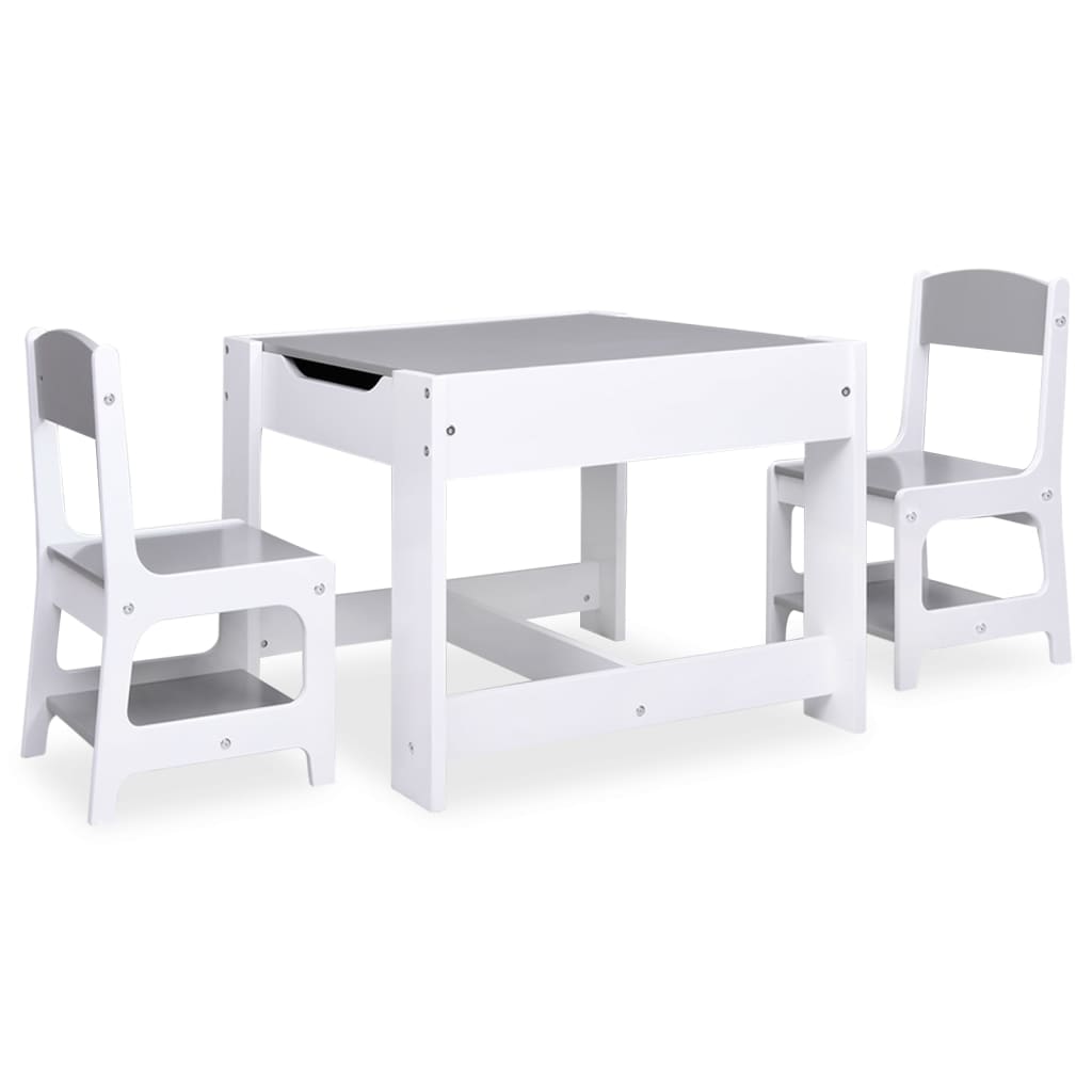 стол детский с 2 ​​стульями, белый, плита МДФ