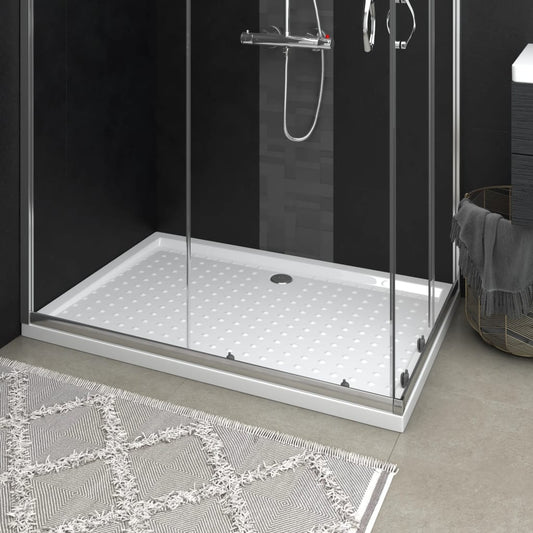shower base, dotted, white, 80x120x4 cm, ABS