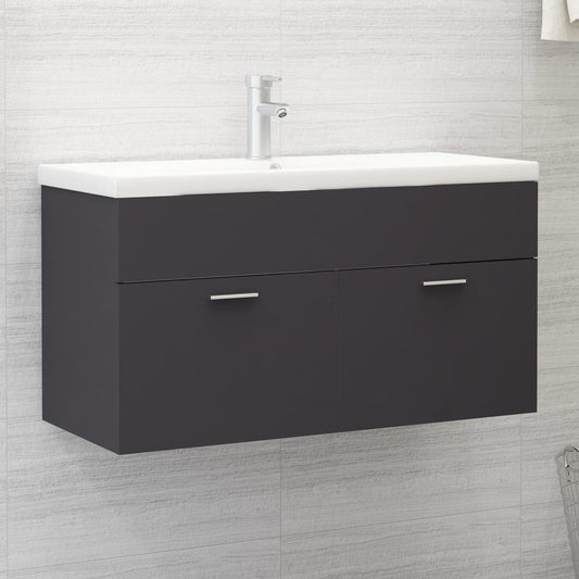 sink cabinet, gray, 90x38.5x46 cm, chipboard