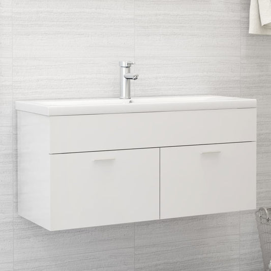 sink cabinet, glossy white, 100x38.5x46cm, chipboard