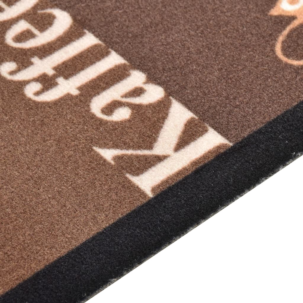 кухонный коврик, моющийся, кофейные надписи, коричневый, 60х180см