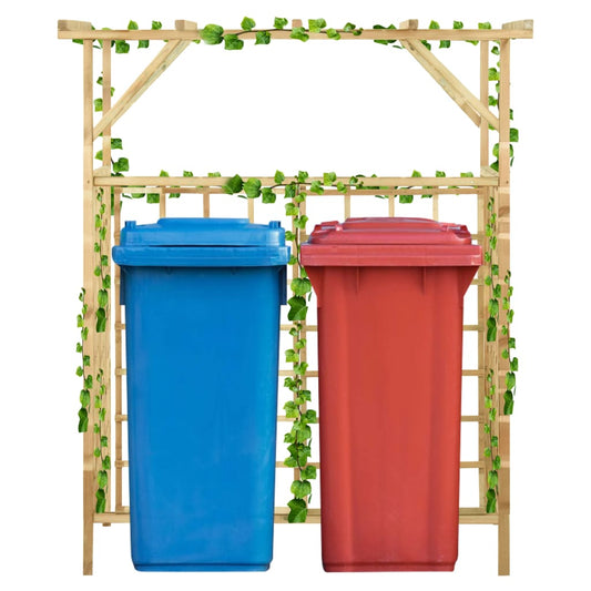 garden pergola for 2 waste bins, impregnated pine wood